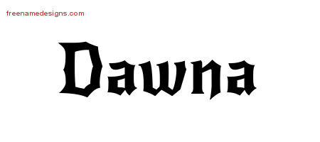 Gothic Name Tattoo Designs Dawna Free Graphic