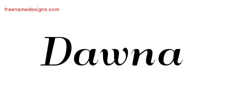 Art Deco Name Tattoo Designs Dawna Printable