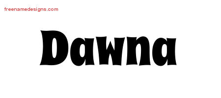 Groovy Name Tattoo Designs Dawna Free Lettering