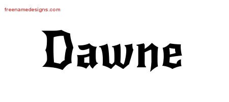 Gothic Name Tattoo Designs Dawne Free Graphic