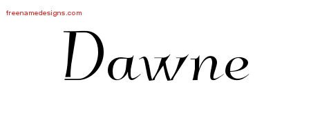 Elegant Name Tattoo Designs Dawne Free Graphic
