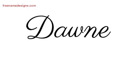 Classic Name Tattoo Designs Dawne Graphic Download