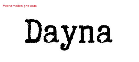 Typewriter Name Tattoo Designs Dayna Free Download