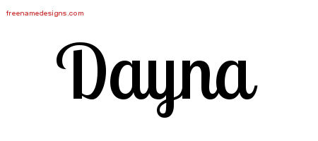 Handwritten Name Tattoo Designs Dayna Free Download