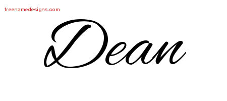 Cursive Name Tattoo Designs Dean Free Graphic