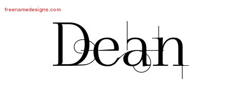 Decorated Name Tattoo Designs Dean Free Lettering