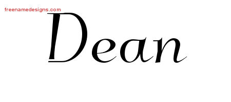 Elegant Name Tattoo Designs Dean Free Graphic