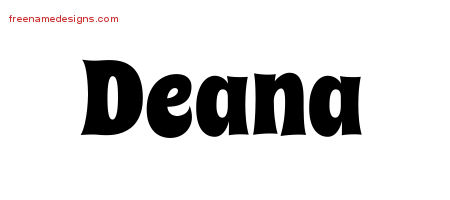 Groovy Name Tattoo Designs Deana Free Lettering