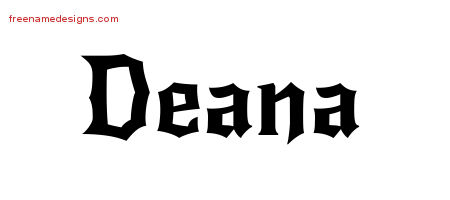 Gothic Name Tattoo Designs Deana Free Graphic