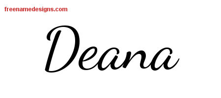 Lively Script Name Tattoo Designs Deana Free Printout