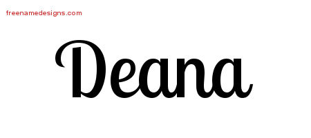 Handwritten Name Tattoo Designs Deana Free Download