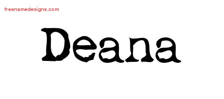 Vintage Writer Name Tattoo Designs Deana Free Lettering