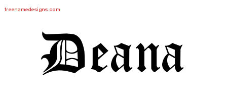 Blackletter Name Tattoo Designs Deana Graphic Download