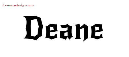 Gothic Name Tattoo Designs Deane Free Graphic