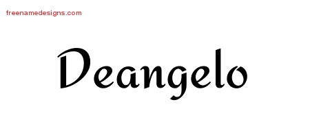 Calligraphic Stylish Name Tattoo Designs Deangelo Free Graphic