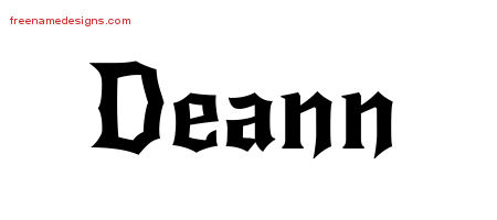 Gothic Name Tattoo Designs Deann Free Graphic