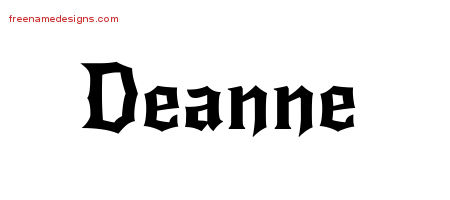 Gothic Name Tattoo Designs Deanne Free Graphic