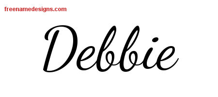 Lively Script Name Tattoo Designs Debbie Free Printout