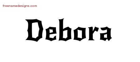 Gothic Name Tattoo Designs Debora Free Graphic