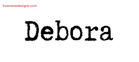 Typewriter Name Tattoo Designs Debora Free Download