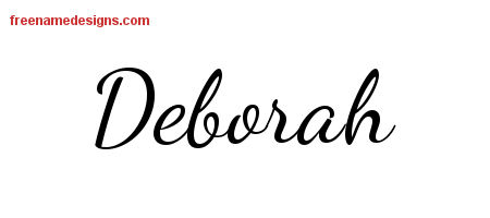 Lively Script Name Tattoo Designs Deborah Free Printout