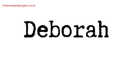 Typewriter Name Tattoo Designs Deborah Free Download