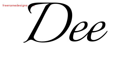 Calligraphic Name Tattoo Designs Dee Free Graphic