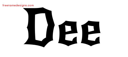Gothic Name Tattoo Designs Dee Free Graphic