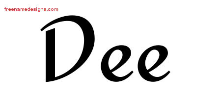 Calligraphic Stylish Name Tattoo Designs Dee Free Graphic