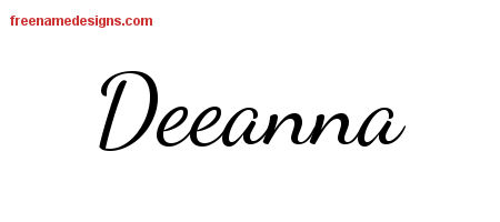 Lively Script Name Tattoo Designs Deeanna Free Printout