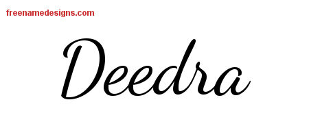 Lively Script Name Tattoo Designs Deedra Free Printout