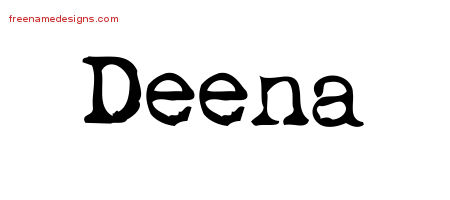 Vintage Writer Name Tattoo Designs Deena Free Lettering