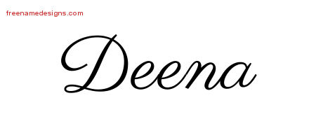 Classic Name Tattoo Designs Deena Graphic Download
