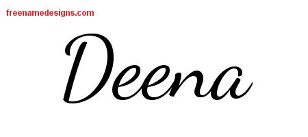 Lively Script Name Tattoo Designs Deena Free Printout