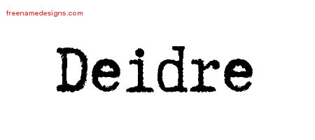 Typewriter Name Tattoo Designs Deidre Free Download