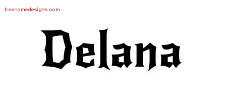 Gothic Name Tattoo Designs Delana Free Graphic