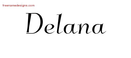 Elegant Name Tattoo Designs Delana Free Graphic