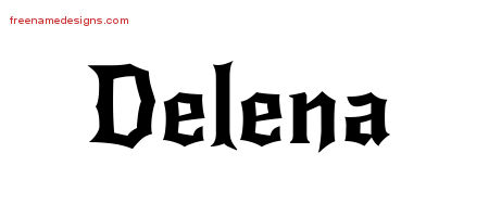 Gothic Name Tattoo Designs Delena Free Graphic