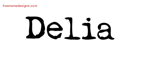Vintage Writer Name Tattoo Designs Delia Free Lettering