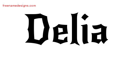 Gothic Name Tattoo Designs Delia Free Graphic