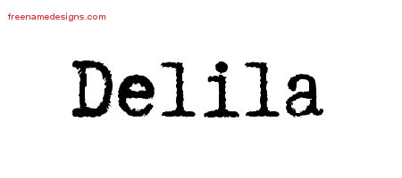 Typewriter Name Tattoo Designs Delila Free Download