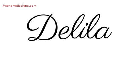 Classic Name Tattoo Designs Delila Graphic Download