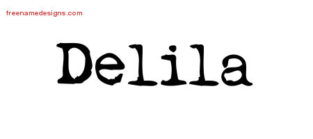 Vintage Writer Name Tattoo Designs Delila Free Lettering