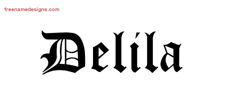 Blackletter Name Tattoo Designs Delila Graphic Download