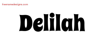 Groovy Name Tattoo Designs Delilah Free Lettering