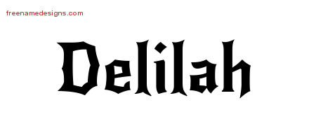 Gothic Name Tattoo Designs Delilah Free Graphic