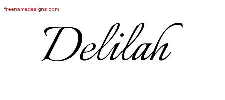 Calligraphic Name Tattoo Designs Delilah Download Free