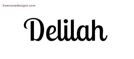 Handwritten Name Tattoo Designs Delilah Free Download