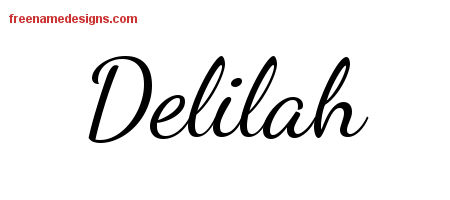Lively Script Name Tattoo Designs Delilah Free Printout