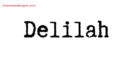 Typewriter Name Tattoo Designs Delilah Free Download